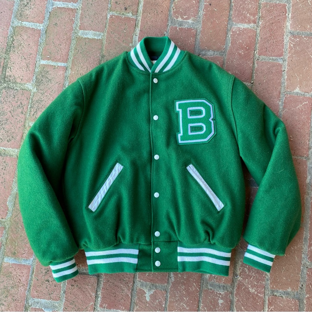 SOLD Vintage 90s Wool Letterman Varsity Bomber Jacket ‘B’ - Picture 1 of 7